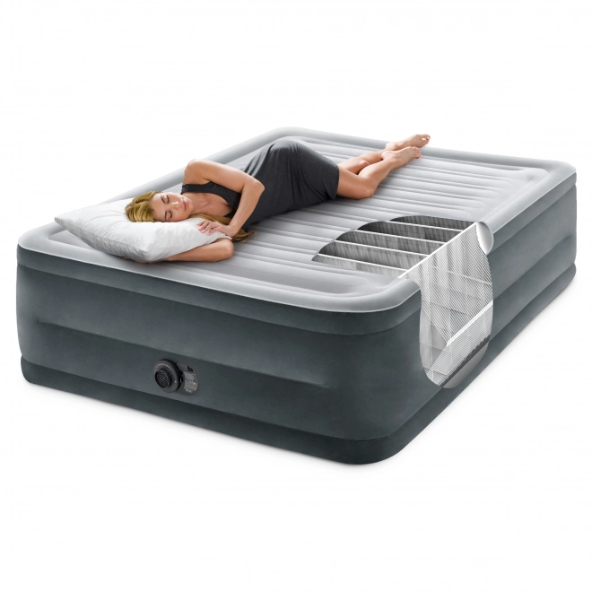 Saltea gonflabilă dublă cu pompă electrică 203 × 152 × 56 cm INTEX