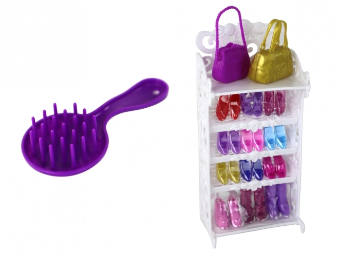 Rochie pentru păpușa Lucy Set pantofi mov strălucitori