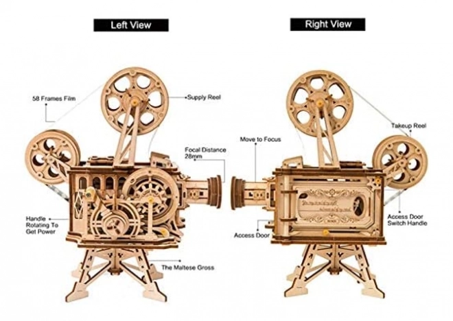 Puzzle 3D din lemn Proiector mecanic de film 183 piese