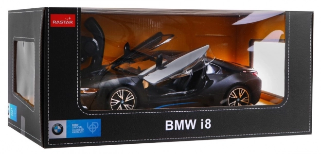 BMW i8 negru RASTAR 1:14 auto cu telecomandă + telecomandă 2,4 GHz