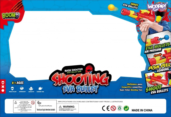 Pistol cu biluțe din spumă cu mască pentru copii - set automat 11 piese