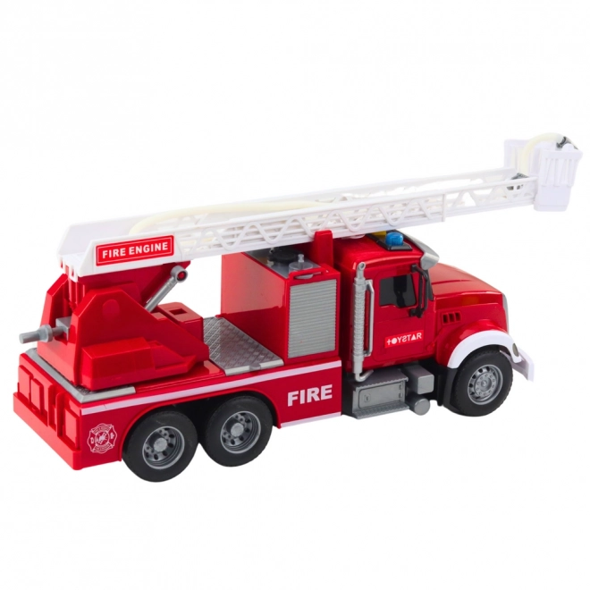 Camion de pompieri mare cu scară extensibilă și funcție de stropire