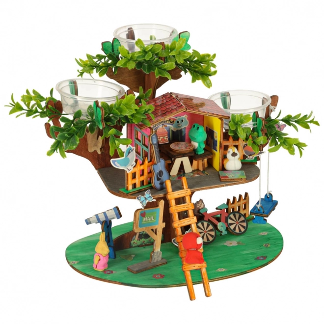 Set creativ de construit căsuță în copac cu accesorii