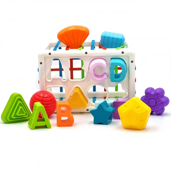 Cub educațional WOOPIE pentru bebeluși cu forme colorate și alfabet