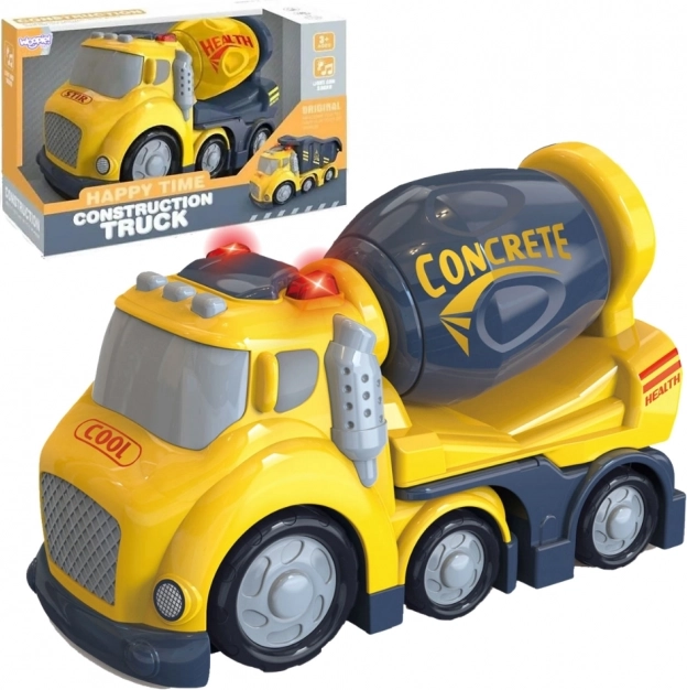 Camion betonieră City Truck cu efecte luminoase și sonore