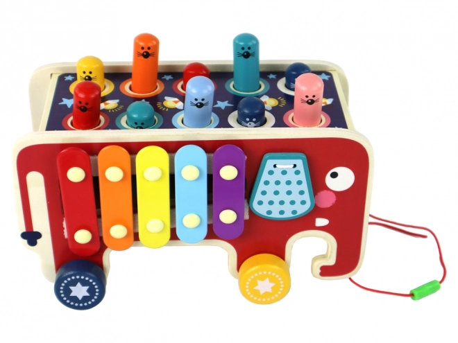 Jucărie din lemn Whac-a-Mole cu xilofon