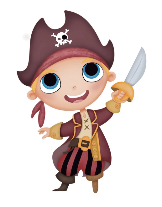 Motiv pirateresc vesel pentru micii aventurieri
