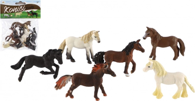 Set de ponei mici din plastic 6 buc (6–7 cm)
