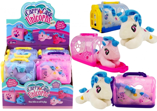 Unicorni mic cu transportor jucărie de pluș