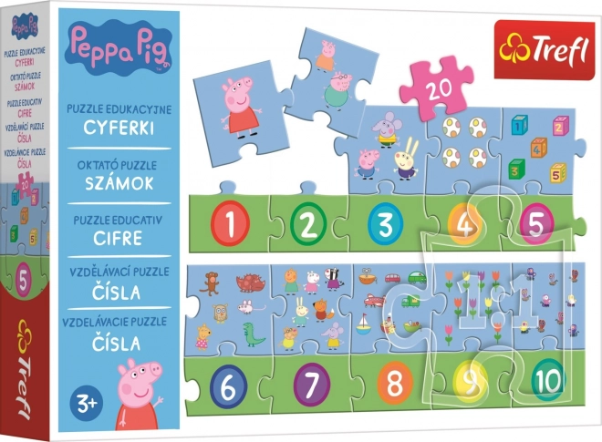 Puzzle educațional Peppa Pig Numere