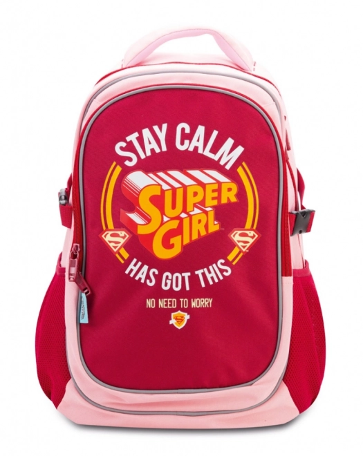 Rucsac școlar cu poncho Supergirl – Stay Calm