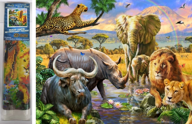 Norimpex Pictură cu diamante Regatul animalelor 30x40cm
