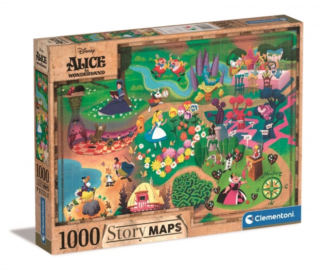 Puzzle poveste CLEMENTONI: Alice în Țara Minunilor 1000 piese