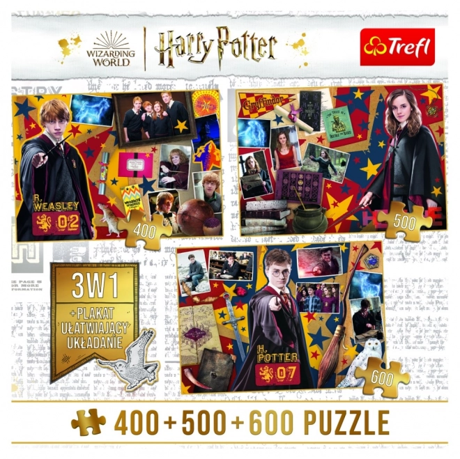 Puzzle Harry Potter Ron, Hermione și Harry 400 + 500 + 600 piese