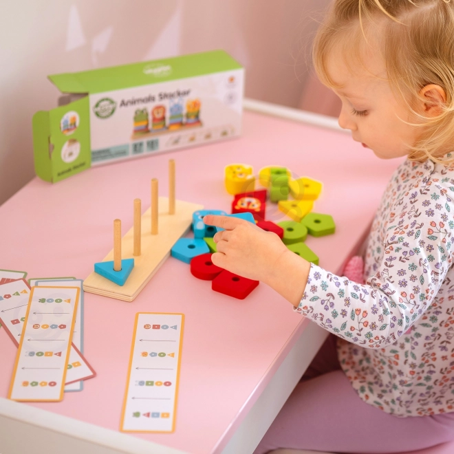 Piramidă Montessori cu animăluțe Woopie Green