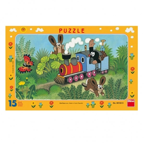 Puzzle Krtek și Locomotiva 29.5x19cm 15 Piese