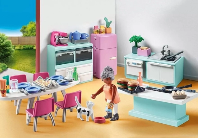 Set figurine Playmobil Bucătărie cu sală de mese