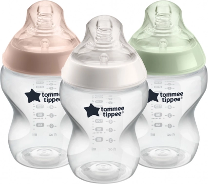 Set de biberoane pentru sugari, 260 ml, culori diverse, 3 buc.