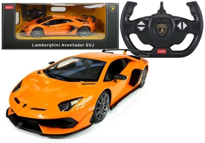 Mașinuță radiocomandată lamborghini aventador rastrar 1:14 portocalie