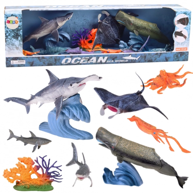 Set figurine animale marine cu piese mobile