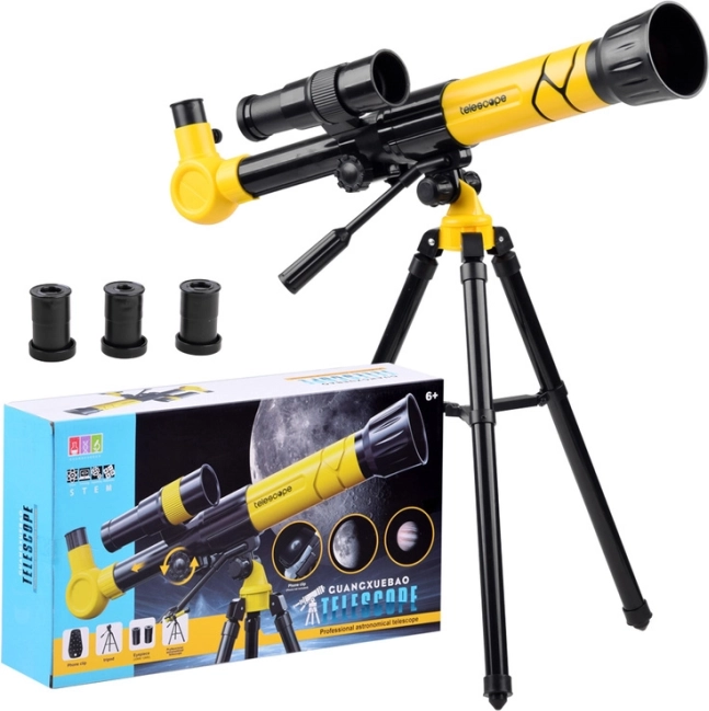 Teleskop pentru copii pe trepied cu mărire 20x/30x/40x – galbenă