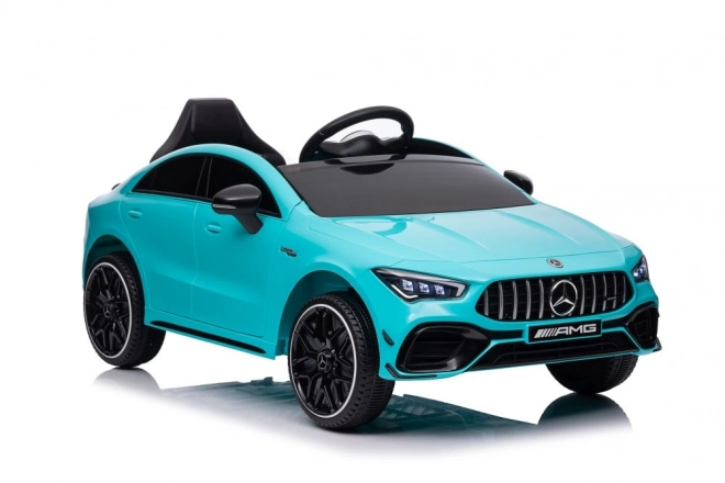 Mașină electrică Mercedes CLA 45s AMG turcoaz 4x4