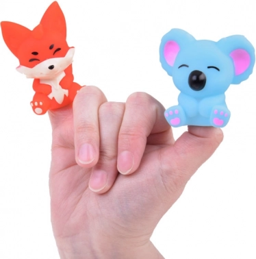 Mănuși de deget din cauciuc ZOO animale - set de 5 figurine