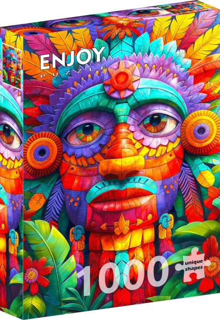 Bucurați-vă de Puzzle Totem Colorat 1000 Piese