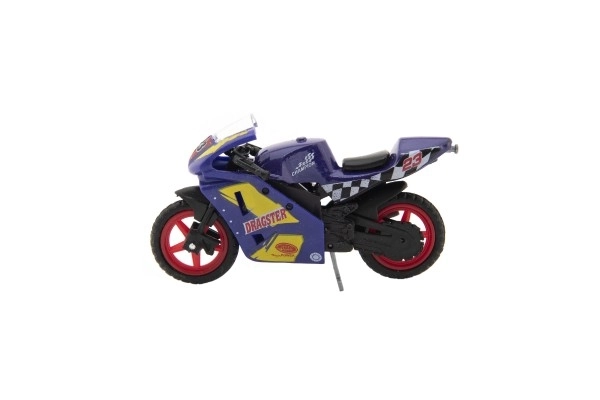 Model de motocicletă de curse din metal/plastic, 8 cm