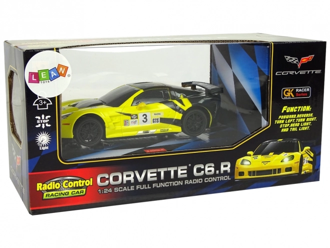 mașină sport r/c corvette galben c6.r cu lumini