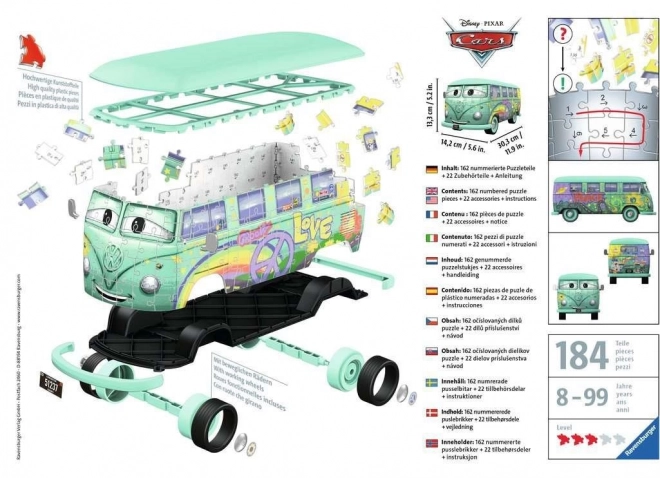 Puzzle 3D Autobuzul Fillmore din Cars de la Ravensburger