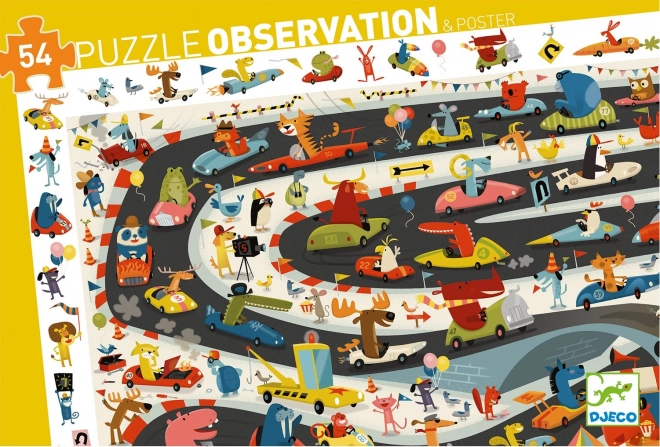 Puzzle de observație Rallye 54 Piese