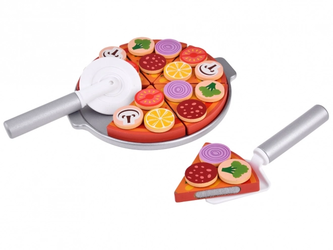 pizza din lemn de tăiat cu accesorii 27 bucăți