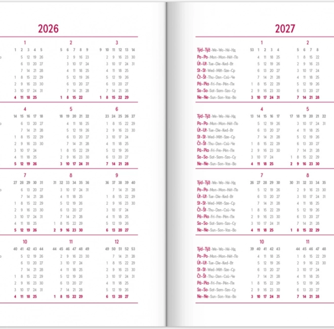 Agenda săptămânală Notique Aprint 2026 albastră