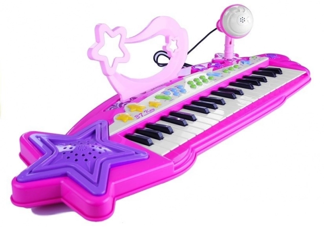 Keyboard muzical pentru fete cu microfon