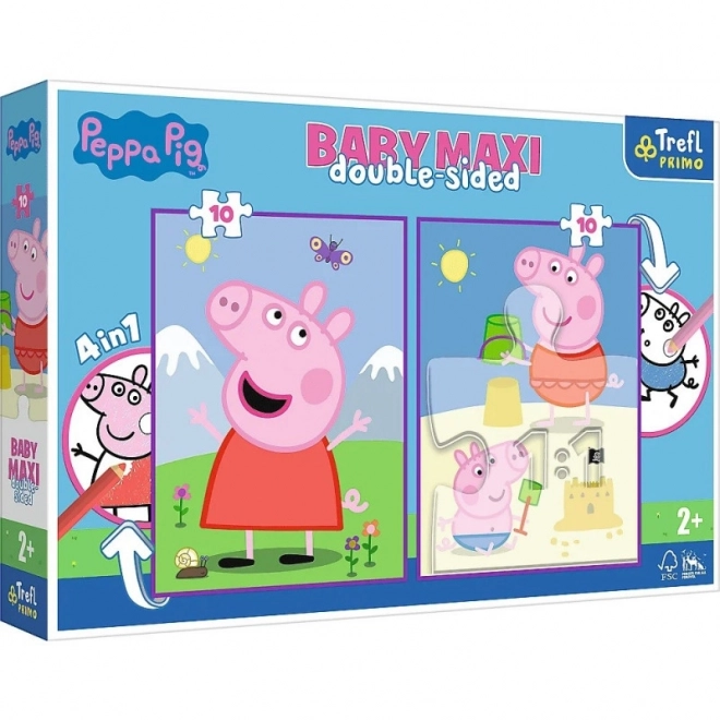 Puzzles duble față Peppa Pig: Bună ziua TREFL BABY MAXI