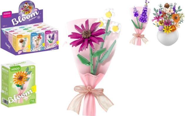 Set de construcție KOCO mini buchet din piese pentru vazuță, mix de tipuri