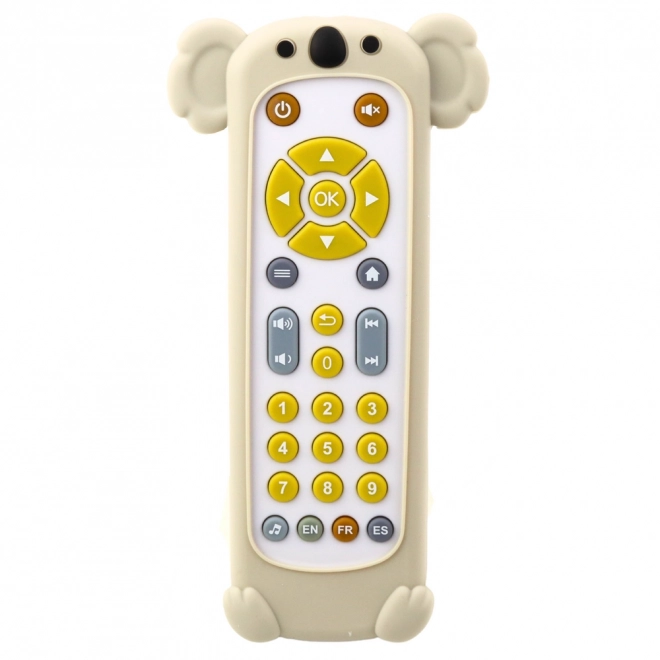 Telecomand interactiv pentru copii cu husă din silicon și koala bej