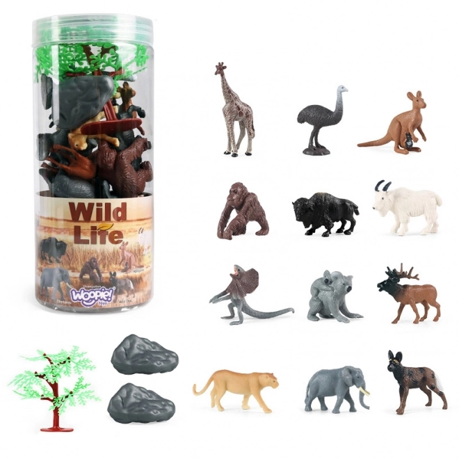 Set figurine animale sălbatice 15 piese Woopie