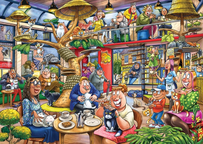 Puzzle Jumbo Wasgij Mystery: Nebunia Pisicilor 1000 de piese