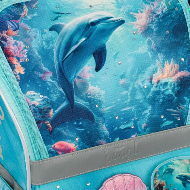 Set școlar Zippy Delfin: ghiozdan, penar și săculeț