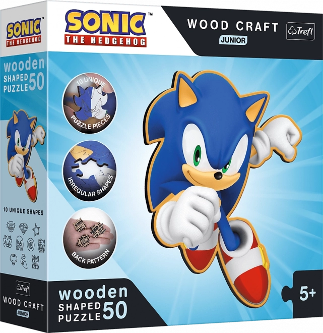 Puzzle din lemn SONIC – Ariciul isteț, 50 piese