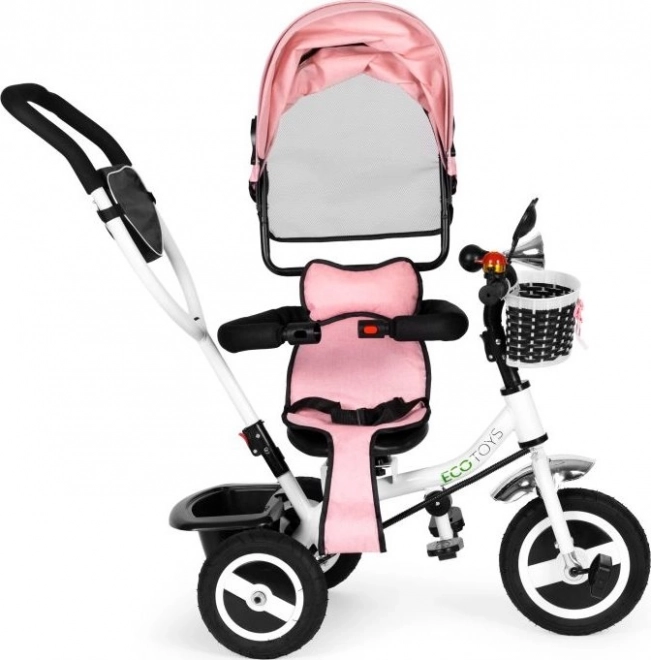 Tricicletă cu copertină rotativă și roți cauciucate ECOTOYS