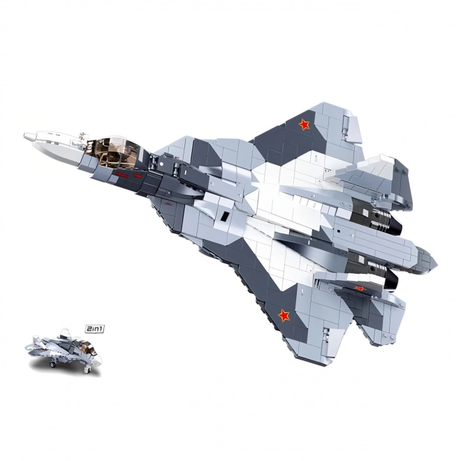 Avion cu reacție Su-57 2 în 1 Sluban Model Bricks