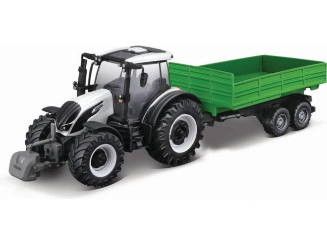 Tractor cu remorcă Bburago Farm Valtra N174