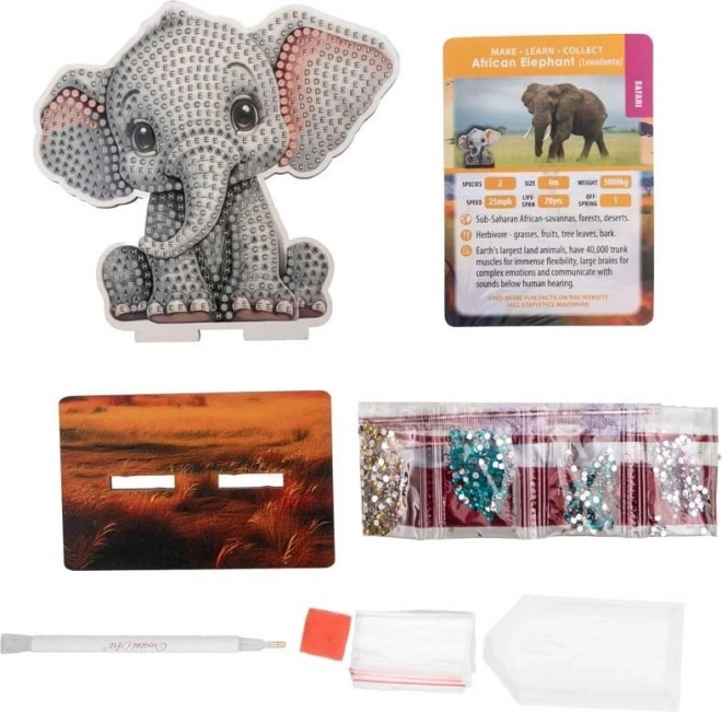 Pictură cu diamante Safari: Elefant