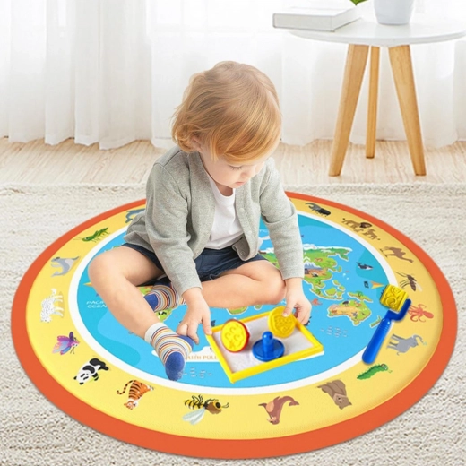 Hartă educativă a lumii cu animale