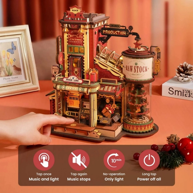 Puzzle Magic din Lemn - Cutie Muzicală Fabrica de Cadouri
