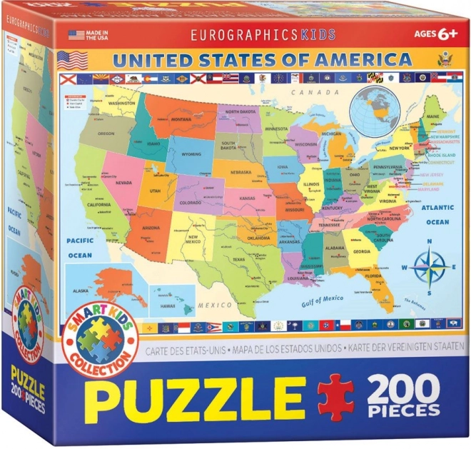 Puzzle Harta Statelor Unite ale Americii