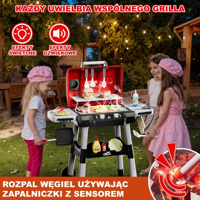 Grătar de Jucărie pentru Barbecue cu LED-uri, set de 31 de piese Woopie